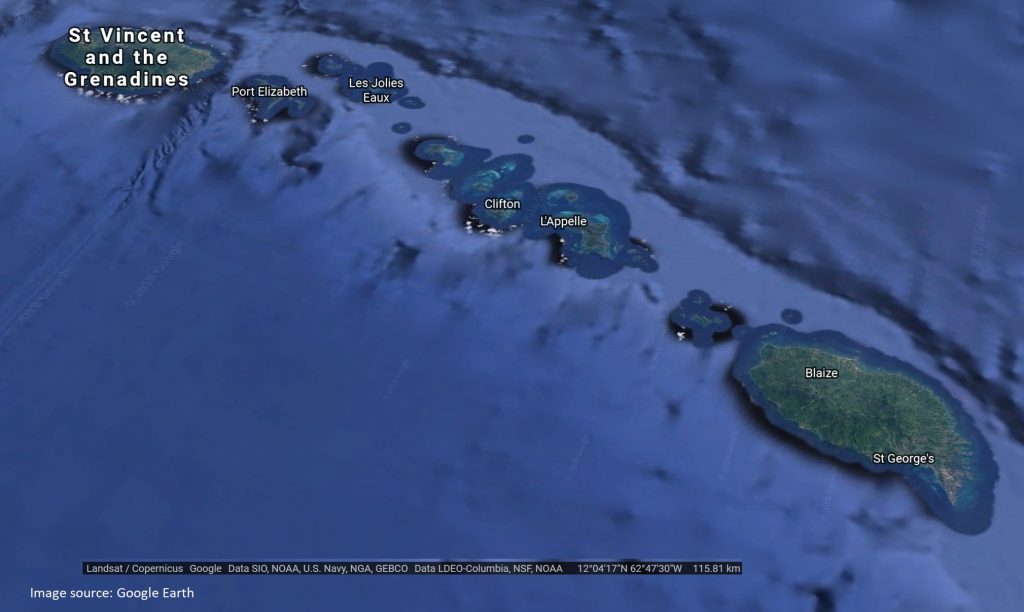 Grenadines Courtesy of Google Earth