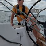 Commodore Jeremy Taylor sailing Lutine